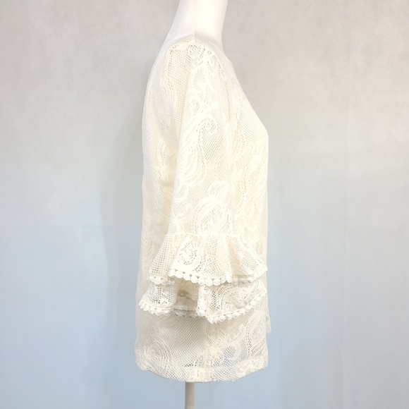 NEW Lily Pulitzer Liana laced Top in Off White, Size M - Picture 4 of 7